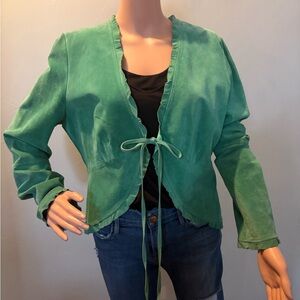 Karen Kane Suede Leather green Jacket - size L